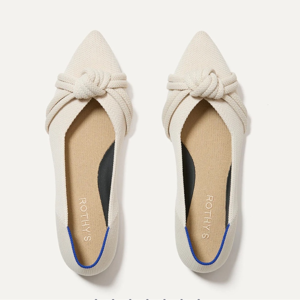 NEW Rothy's The Knot Point II Flats Conch White Size 8